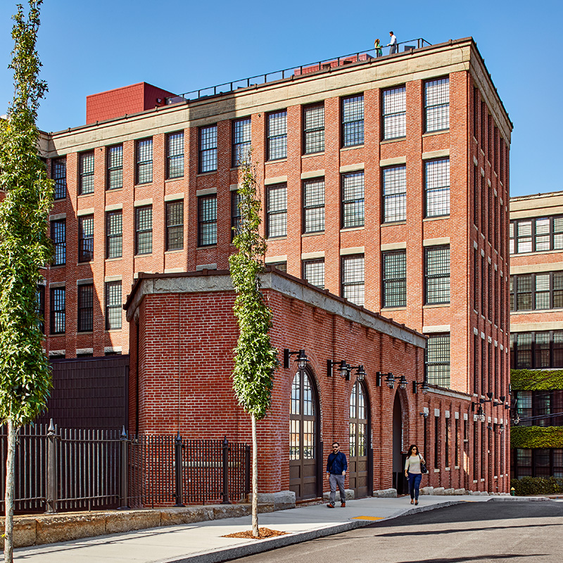 Street view of the Providence apartments and its famous brick